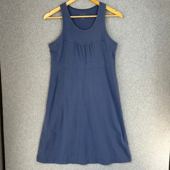 Athleta Dresses & Skirts - Athleta Organic Cotton Racerback Tank Dress Blue Empire Waist Womens Size Medium